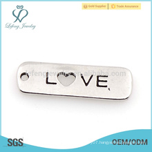 High quality love custom engraved charms,custom metal words charms